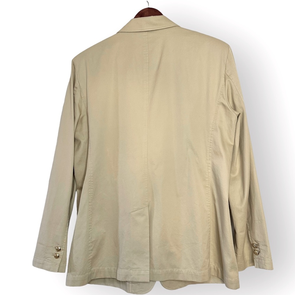 Sold-LRL Beige Blazer Jacket Embroidered Crest Logo Gold Buttons Mens L - Picture 6 of 10